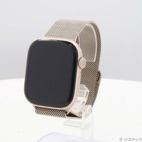 (中古)Apple Apple Watch Series 10 GPS 46mm ローズゴールドアルミニウムケース ゴールドミラネーゼループ(344-ud)