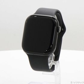 (中古)Apple Apple Watch Series 10 GPS 46mm ジェットブラックアルミニウムケース ブラックスポーツバンド(344-ud)