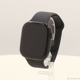 (中古)Apple Apple Watch Series 10 GPS 46mm ジェットブラックアルミニウムケース ブラックスポーツバンド(377-ud)
