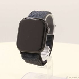 (中古)Apple Apple Watch Series 10 GPS 46mm ジェットブラックアルミニウムケース インクスポーツループ(247-ud)