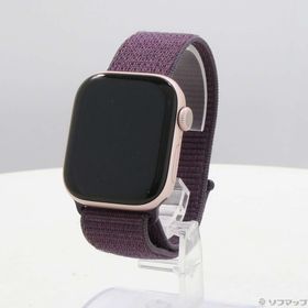 (中古)Apple (展示品) Apple Watch Series 10 GPS 42mm ローズゴールドアルミニウムケース プラムスポーツループ(352-ud)