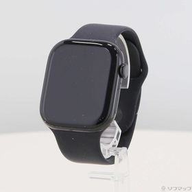 (中古)Apple Apple Watch Series 10 GPS 46mm ジェットブラックアルミニウムケース ブラックスポーツバンド(368-ud)