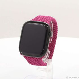 (中古)Apple Apple Watch Series 10 GPS 46mm ジェットブラックアルミニウムケース マゼンタブレイデッドソロループ(377-ud)