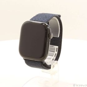 (中古)Apple Apple Watch Series 10 GPS 46mm ジェットブラックアルミニウムケース インクスポーツループ(377-ud)