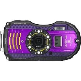 【中古】PENTAX 防水デジタルカメラ PENTAX WG-3GPS パープル 1cmマクロ マクロスタンド付属 電子コンパス サブLCD Qi規格 PENTAX WG-3GPSPU 12674