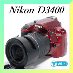 ✨Nikon D3400✨ショット数極小✨初心者OK✨レッド✨一眼レフ✨