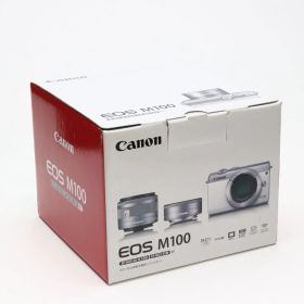 AA (新品未開封) Canon キヤノン EOS M100 ダブルレンズキット ホワイト 初期不良返品対応 66-14
