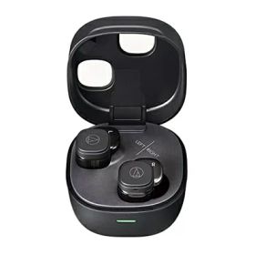 【中古】 オーディオテクニカ ATH-SQ1TW2 BK ワイヤレスイヤホン bluetooth / 小型 軽量 / 最大20時間再生 / 低遅延 / 外音取込み / マルチポイント / マルチペアリング / 防水 IPX5 / ワイヤレス充電 /【国内正規品】ブラック ATH-SQ1TW2 BK