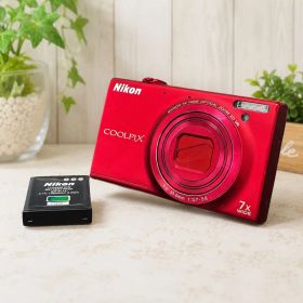 Nikon COOLPIX S6100 レッド 赤 動作品 デジカメ ニコン