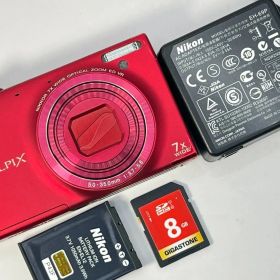 Nikon ニコン COOLPIX S6100 レッド コンパクトデジタルカメラ コンデジ デジカメ 動作品 赤色 B336