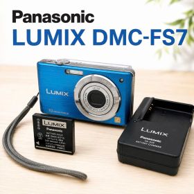 Panasonic LUMIX DMC-FS7 ブルー 動作品 充電器付 美品