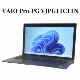 【外観訳あり特価】VAIO Pro PG VJPG11C11N 第8世代 Core i5 8GB SSD 256GB Full-HD 13.3型 13.3インチ Windows11 Pro 無線LAN Wi-Fi Bluetooth Webカメラ WPS Office付き オフィス ノートパソコン 中古パソコン ノートPC 90日保証 バッテリー充電不可 【中古】