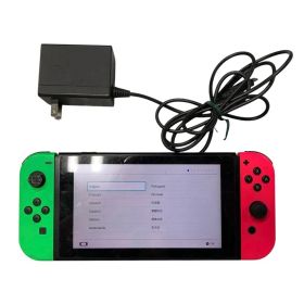 ♪4434 Nintendo Switch 本体 HAC-001 動作品 中古 コントローラ グリーン グリップ部分 破損 コンセント付き 画面擦り傷あり