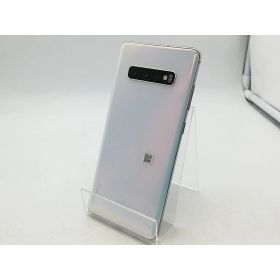 【中古】SAMSUNG au 【SIMロック解除済み】 Galaxy S10+ SCV42 プリズム ホワイト【柏】保証期間1ヶ月【ランクC】