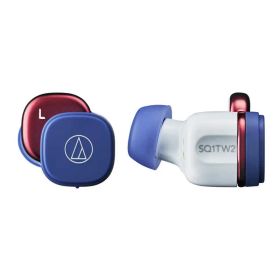 オーディオテクニカ ATH-SQ1TW2 NRD ワイヤレスイヤホン bluetooth/小型 軽量 / 最大20時間再生 / 低遅延/外音取込み/マルチポイント/マルチペアリング/防水 IPX5 / ワイヤレス充電 /ネイビーレッド ATH-SQ1TW2 NRD