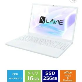 ノートパソコン 新品 NEC LAVIE N16 N1635/JAW PC-N1635JAW 16インチ Core i3 1215U SSD256GB メモリ容量16GB Office 2024搭載 DVD±R Windows 11 Webカメラ 日本語キーボード テンキー