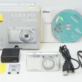 良品 Nikon ニコン COOLPIX S3600 コンパクトデジタルカメラ クリスタルシルバー 元箱付 260521s