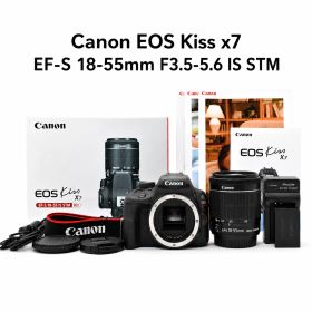 ★極上品・元箱付★キヤノン Canon EOS Kiss x7 + EF-S 18-55mm F3.5-5.6 IS STM デジタル一眼 #BE019/5272★