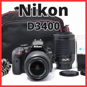 F06[7866]25 ニコン Nikon D3400 ボディ ダブルズームキット ダブルレンズ