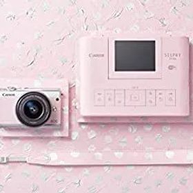 【中古】 Canon キャノン ミラーレス一眼 EOS M100 リミテッドピンクフォトキット EF-M15-45 IS STM SELPHY CP1300付属