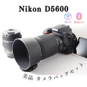 美品 高性能モデル✨ニコン D5600 ダブルレンズ WiFi 初心者 バッグ付