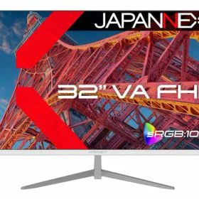 JAPANNEXT 32インチ VAパネル搭載 フルHD(1920x1080)解像度 ホワイトカラー液晶モニター JN-V32FLFHD-W HDMI VGA sRGB:100% ケーブル(ホワイト)同梱 【2年保証】