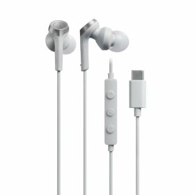 オーディオテクニカ ATH-CKS330C WH イヤホン 有線 1.2m マイク付き USB Type-C 重低音 カナル型 PC Windows Mac Android ホワイト