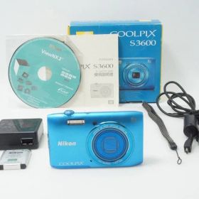 美品 Nikon ニコン COOLPIX S3600 コンパクトデジタルカメラ コバルトブルー 元箱付 260525b