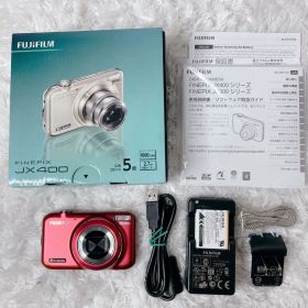 美品✨富士フィルム FUJIFILM FinePix JX400 レッド 動作品
