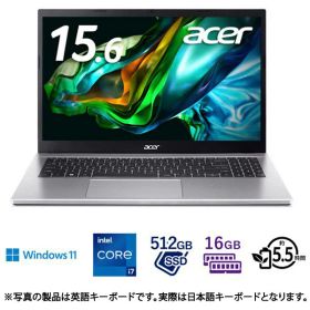 acer ノートパソコン Aspire 3 A315-59-H76Y/F 15.6 型, CPU:第12世代 intel Core i7, メモリ:16 GB, ストレージ: 512GB, Microsoft Office H&B 展示品