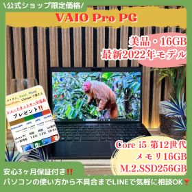 ☘美品 2022年モデル‼️VAIO Pro PG☘️メモリ16GB☘SSD256GB☘️Core i5第12世代☘️ノートパソコン