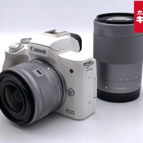 【中古】 【並品】 キヤノン EOS Kiss M ダブルズームキット ホワイト