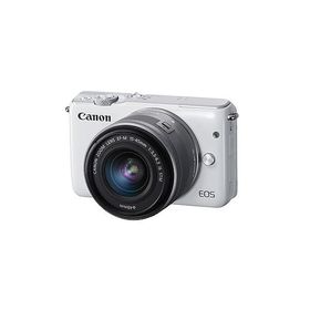 Canon ミラーレス一眼カメラ EOS M10 レンズキット(ホワイト) EF-M15-45mm F3.5-(中古品)