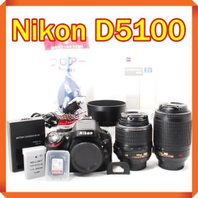 少シャッター数 Nikon D5100 一眼レフカメラ スマホ転送 ダブルレンズ