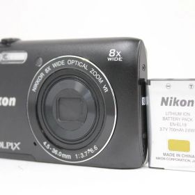 【返品保証】 ニコン Nikon COOLPIX S3700 ブラック 8x バッテリー付き コンパクトデジタルカメラ e8388