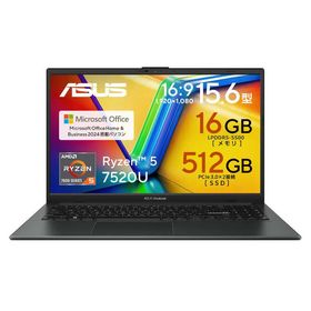 ASUS エイスース ノートパソコン Vivobook Go 15 [ 15.6型 / Win11 Home / SSD512GB / Office ] ミックスブラック E1504FA-R5165BWS
