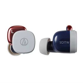 オーディオテクニカ ATH-SQ1TW ワイヤレスイヤホン bluetooth 急速充電対応 IPX4防水規格 最大19.5時間再生 低遅延 Fast Pair対応 マルチペアリング 【国内正規品】ネイビーレッド ATH-SQ1TW NRD