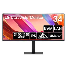 LG 34インチ 曲面型ウルトラワイド 液晶ディスプレイ(3440x1440/IPS/HDMIx2/DP/TypeC) 34U650A-B（直送品）