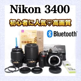 ✨Nikon D3400✨ダブルレンズ✨手ブレ補正付✨一眼レフ✨付属品多数