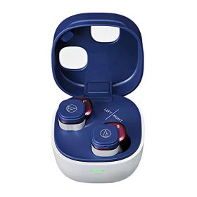 オーディオテクニカ ATH-SQ1TW2 NRD ワイヤレスイヤホン bluetooth/小型 軽量 / 最大20時間再生 / 低遅延/外音取込み/マルチポイント/マルチペアリング/防水 IPX5 / ワイヤレス充電 / 国内正規品 ネイビーレッド A