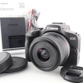 【極美品】《 ショット数 1000回以下》Canon ミラーレス一眼カメラ EOS R100 標準ズームレンズキット(RF-S18-45) ブラック/APS-C