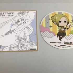 【V7-25】◎ animeito cafe×進撃の巨人 ミニ色紙・コースター 2点セット 開封済み