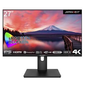 JAPANNEXT｜ジャパンネクスト 液晶ディスプレイ(27型/ IPS/ 4K UHD 3840×2160/ 60Hz/ 3ms)(ブラック) JN-IPS273UHDR-C65W 返品種別A