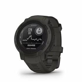 【中古】(非常に良い)GARMIN(ガーミン) Instinct 2 Dual Power Graphite 直径45mm Suica対応 タフネスアウトドア GPS ウォッチ Android／iOS対応【日本正規品】 小