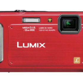 【中古】パナソニック デジタルカメラ ルミックス 防水モデル シャイニーレッド DMC-FT20-R