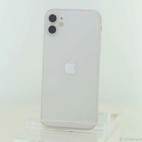 【中古】Apple(アップル) iPhone11 64GB ホワイト MWLU2J／A SIMフリー 【198-ud】