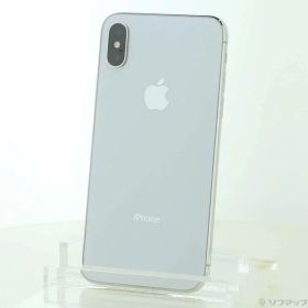 【中古】Apple(アップル) iPhoneX 64GB シルバー NQAY2J／A SoftBank 【348-ud】