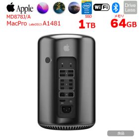 【中古パソコン】Apple Mac Pro MD878J/A A1481 Late 2013 AMD FirePro D700x2基搭載 [Xeon E5 2697V2 2.7GHz 12コア メモリ64GB SSD1TB 選べるOS 無線 BT ] ：良品