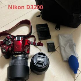 Nikon D3200 レッド ダブルズームキット 動作確認済み