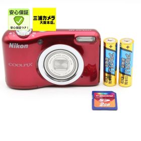 【極上品】 Nikon COOLPIX A10 レッド 光学5倍ズーム 1614万画素 乾電池タイプ デジタルカメラ #091VV0692